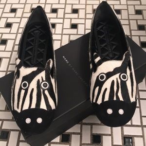 Marc Jacobs ZEBRA smoking flats size 7.5. new!